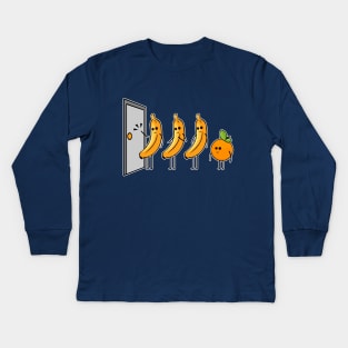 Knock Knock, Who's There, Banana, Glad I Didn't Say Orange Kids Long Sleeve T-Shirt